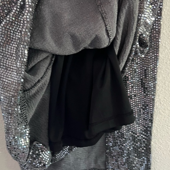 EXPRESS Metallic Sequin Asymmetrical Sleeveless Sheath Dress - Picture 5 of 13